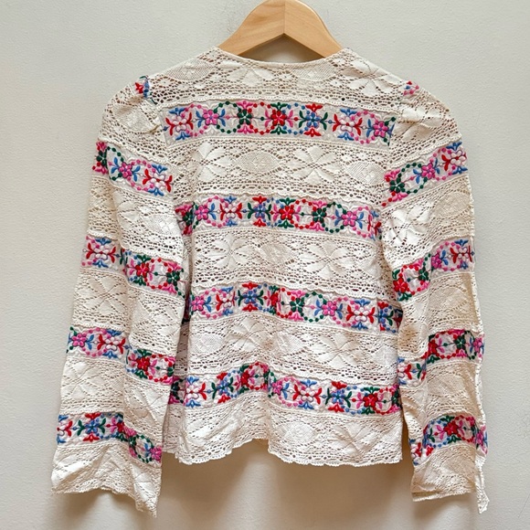 Sezane Floral Embroidered Lace Matika Blouse - Picture 10 of 16